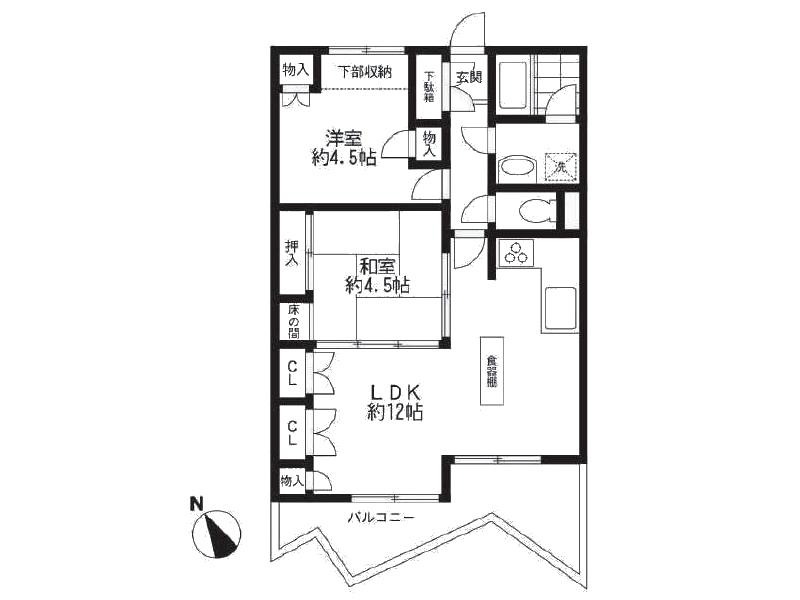 Floor plan. 2LDK, Price 14.9 million yen, Occupied area 50.78 sq m floor plan