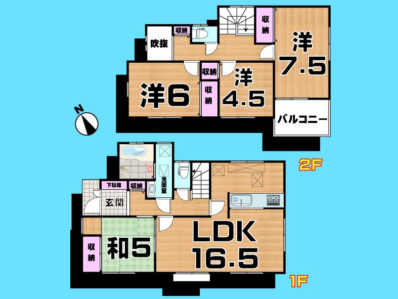 Floor plan. 37,800,000 yen, 4LDK, Land area 102 sq m , Building area 97.7 sq m  , Yes Car space ◆  Weekdays, It is possible your visit. Contact us, Free dial  [ 0120-40-4771 ]  Until. Nearby properties also will introduce Adachi. First, Please contact us
