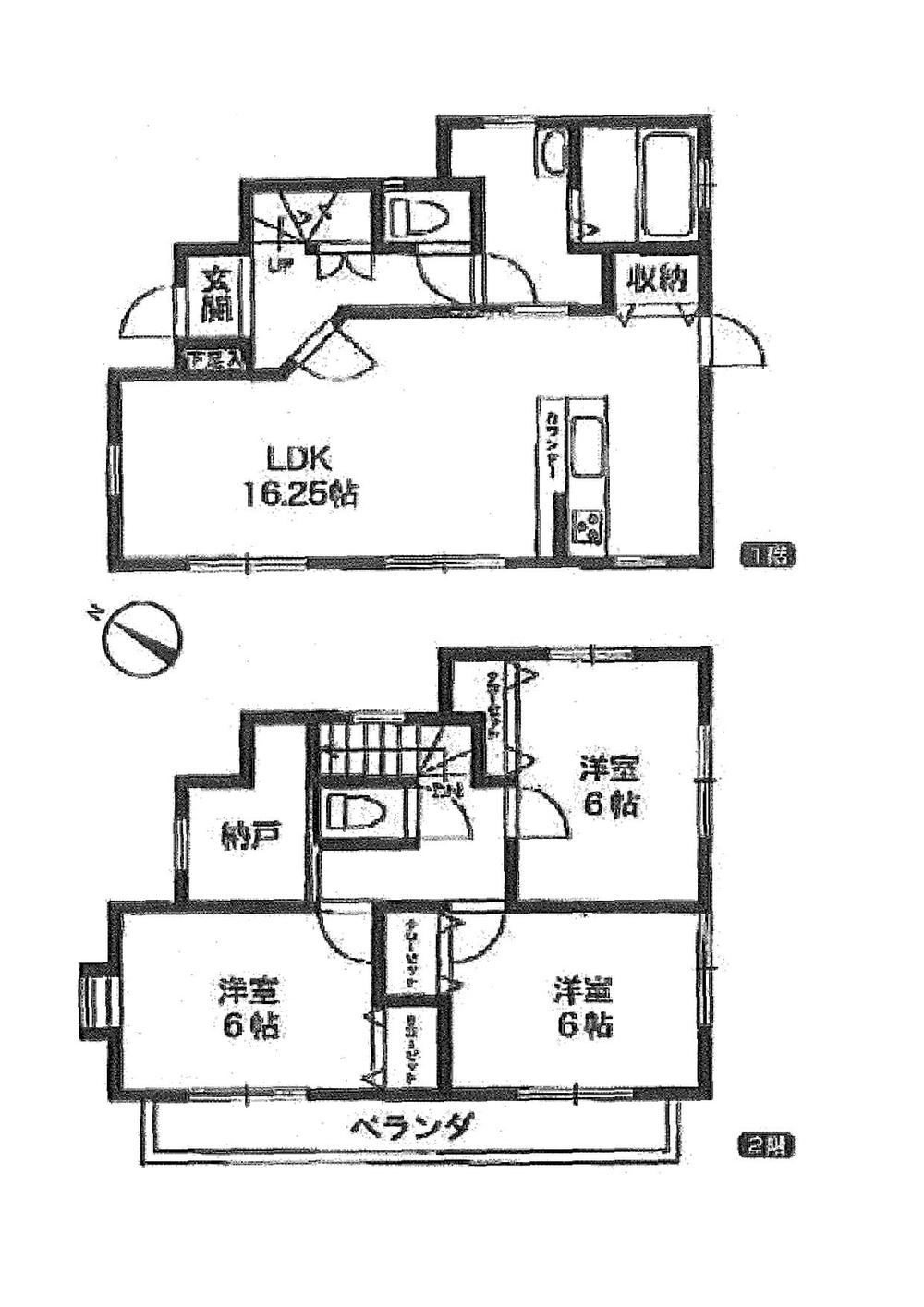 Floor plan. 19,800,000 yen, 3LDK + S (storeroom), Land area 120.38 sq m , Building area 89.42 sq m