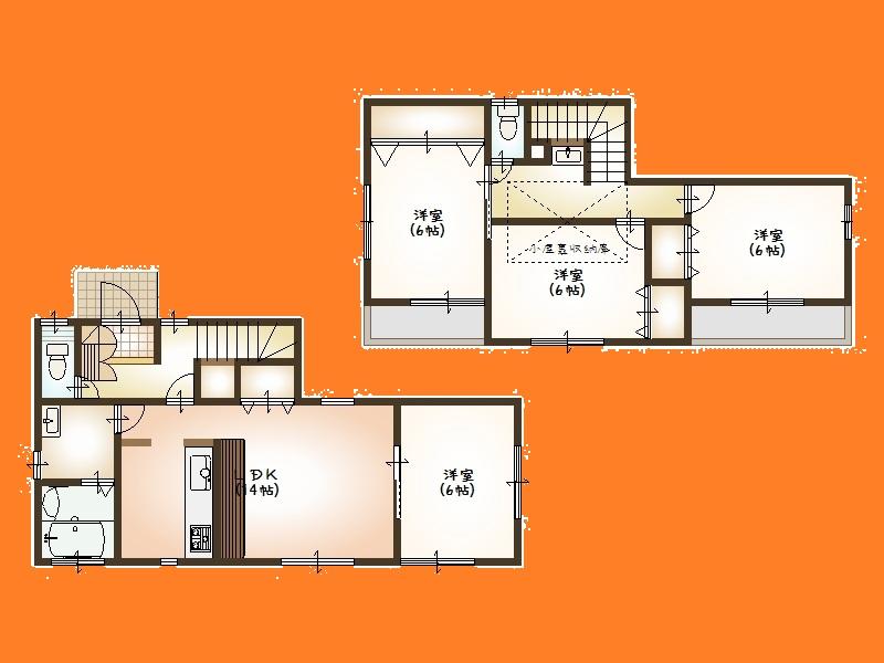 Floor plan. (B Building), Price 28.8 million yen, 4LDK, Land area 120.08 sq m , Building area 95.42 sq m