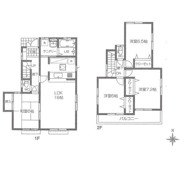 Floor plan. 29,800,000 yen, 4LDK, Land area 154.83 sq m , Building area 96.05 sq m