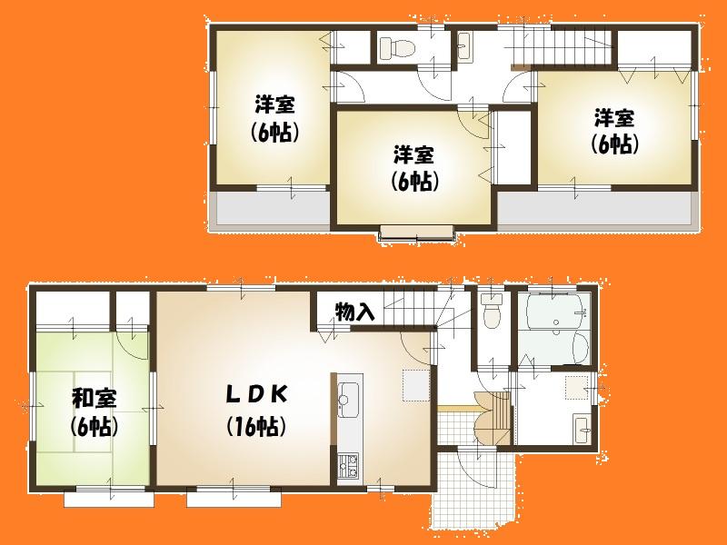 Floor plan. 26,800,000 yen, 4LDK, Land area 142.88 sq m , Building area 98.32 sq m Floor