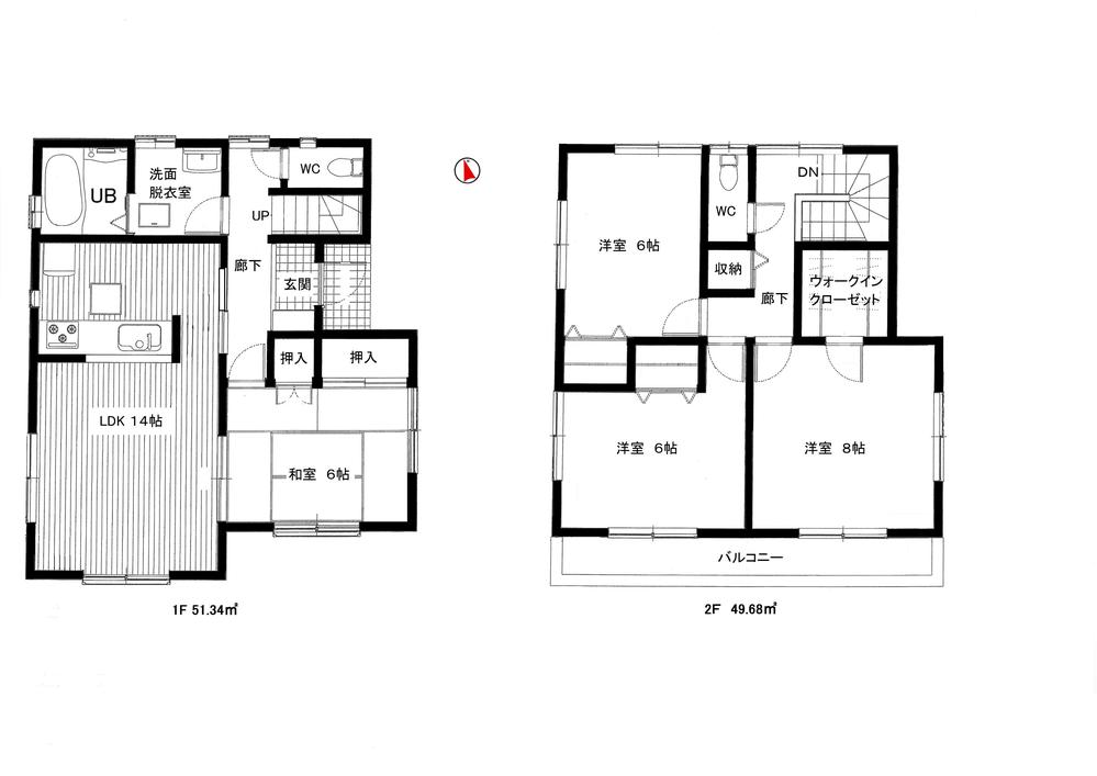 Floor plan. (1 Building), Price 33,800,000 yen, 4LDK, Land area 131.25 sq m , Building area 101.02 sq m