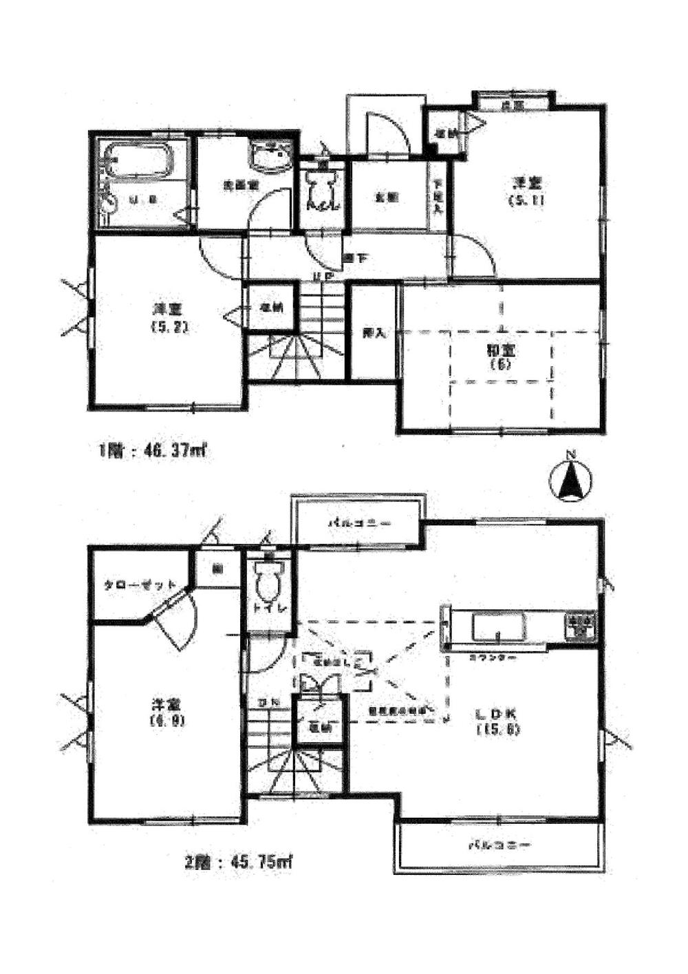 Floor plan. 21 million yen, 4LDK, Land area 121.52 sq m , Building area 92.12 sq m