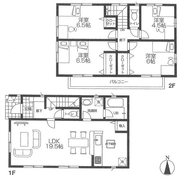 Floor plan. 27,800,000 yen, 4LDK, Land area 181.27 sq m , Building area 94.77 sq m