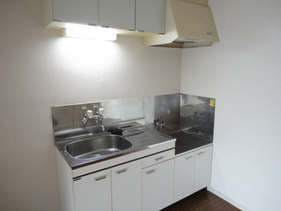 Kitchen. Two-burner gas stove can be installed