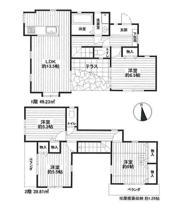Floor plan. 21,800,000 yen, 4LDK, Land area 132.3 sq m , Building area 89.04 sq m