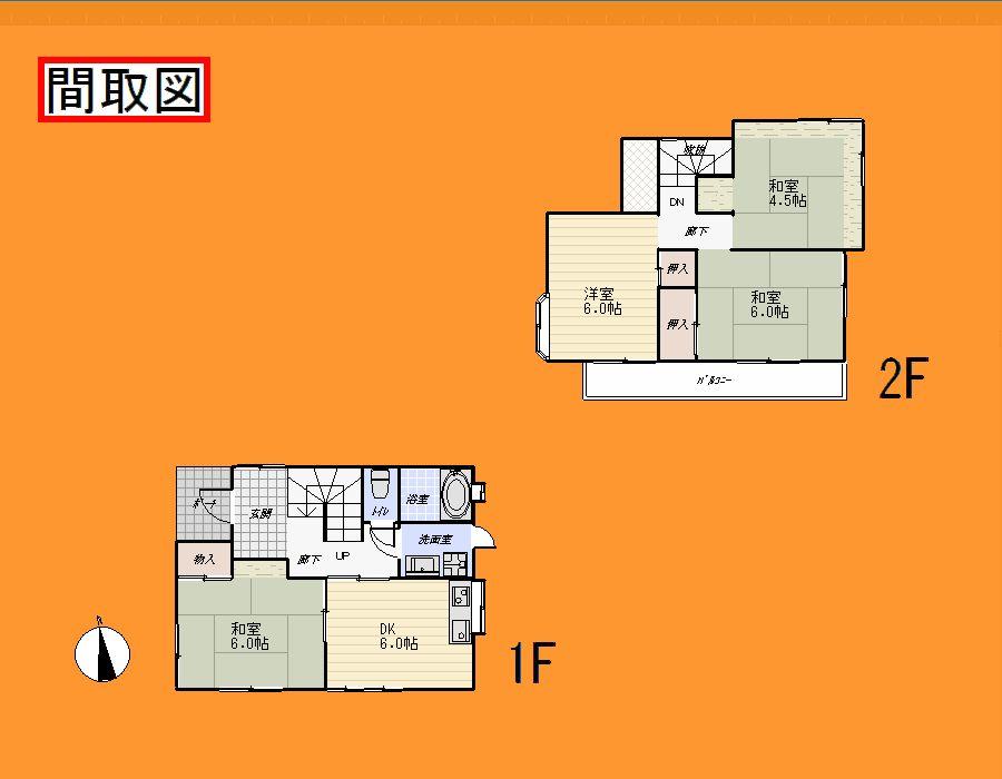 Floor plan. 17.8 million yen, 4DK, Land area 78.65 sq m , Building area 65.05 sq m floor plan