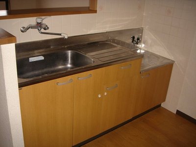 Kitchen. Two-burner gas stove installed Friendly Kitchen