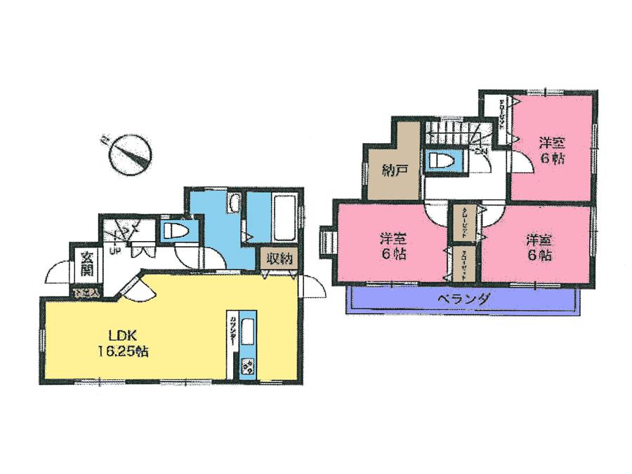 Floor plan. 17.8 million yen, 3LDK + S (storeroom), Land area 120.38 sq m , Building area 89.42 sq m