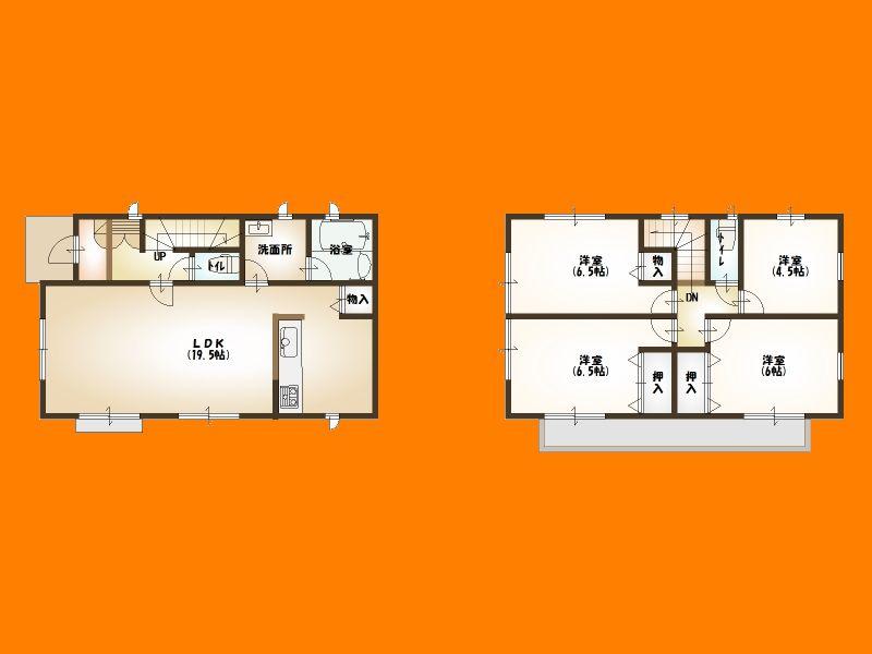 Floor plan. (Building 2), Price 27,800,000 yen, 4LDK, Land area 181.27 sq m , Building area 94.77 sq m