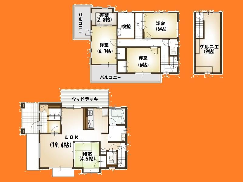 Floor plan. 37,800,000 yen, 4LDK + S (storeroom), Land area 310.63 sq m , Building area 110.99 sq m floor plan