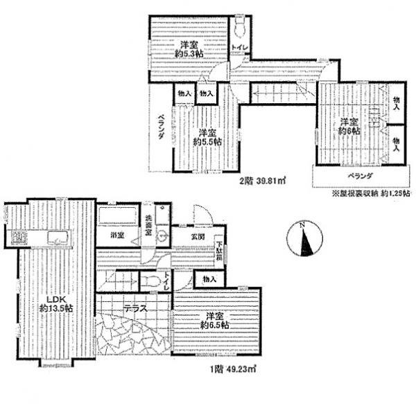 Floor plan. 21,800,000 yen, 4LDK, Land area 132.3 sq m , Building area 89.04 sq m