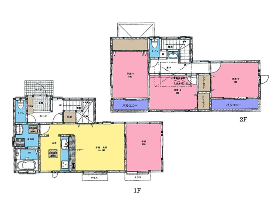 Floor plan. (B Building), Price 28.8 million yen, 4LDK, Land area 120.08 sq m , Building area 95.86 sq m