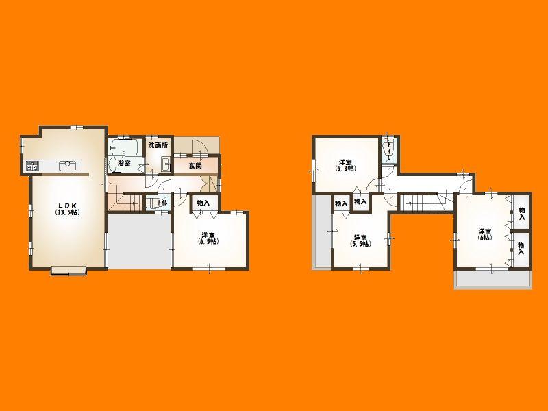 Floor plan. 21,800,000 yen, 4LDK, Land area 132.3 sq m , Building area 89.04 sq m floor plan