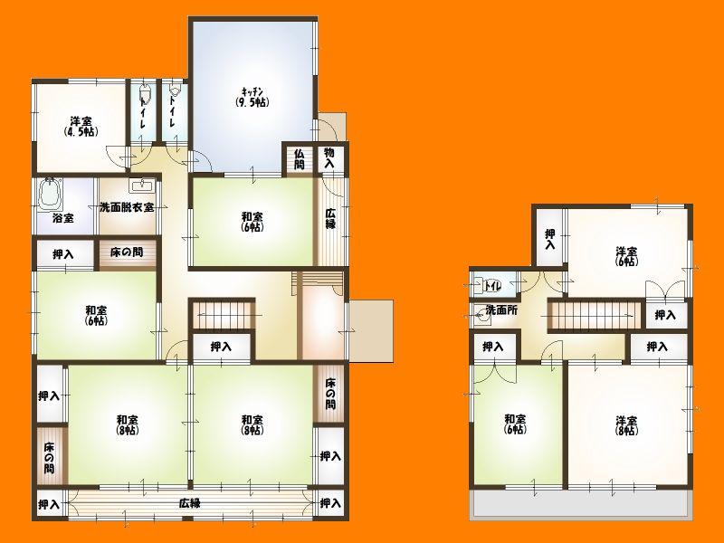 Floor plan. 38,800,000 yen, 8LDK, Land area 367.81 sq m , Building area 173.89 sq m floor plan