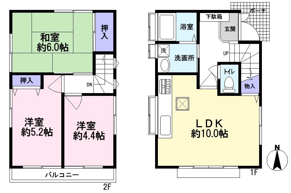Floor plan. 13.8 million yen, 3LDK, Land area 73 sq m , Building area 60.72 sq m