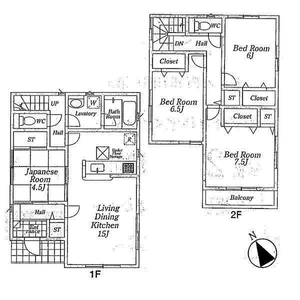 Floor plan. 22,800,000 yen, 4LDK, Land area 159.63 sq m , Building area 97.2 sq m