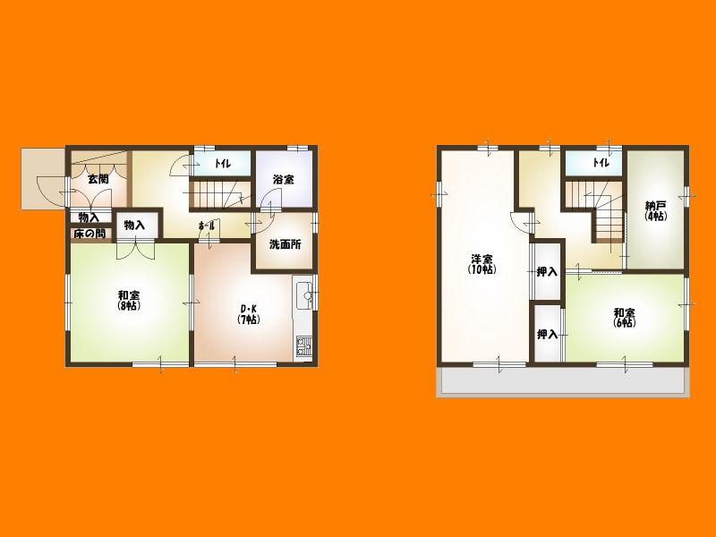 Floor plan. 25,800,000 yen, 3DK + S (storeroom), Land area 126.83 sq m , Building area 96.26 sq m floor plan