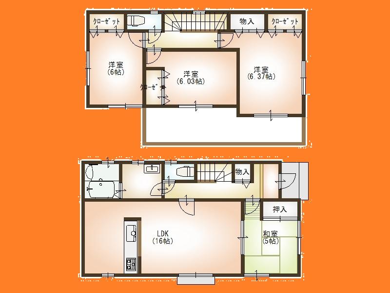 Floor plan. 29,800,000 yen, 4LDK, Land area 119.03 sq m , Building area 99.98 sq m Floor