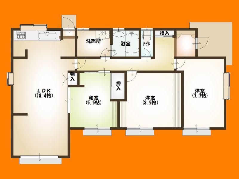 Floor plan. 33 million yen, 3LDK, Land area 438.59 sq m , Building area 90.26 sq m floor plan