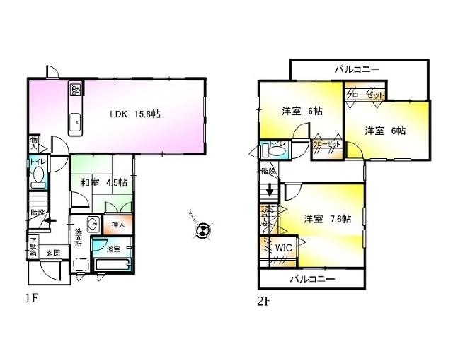 Floor plan. 27,800,000 yen, 4LDK, Land area 121.63 sq m , Building area 92.74 sq m Akiruno flowers floor plan