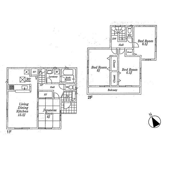 Floor plan. 22,800,000 yen, 4LDK, Land area 159.82 sq m , Building area 97.2 sq m
