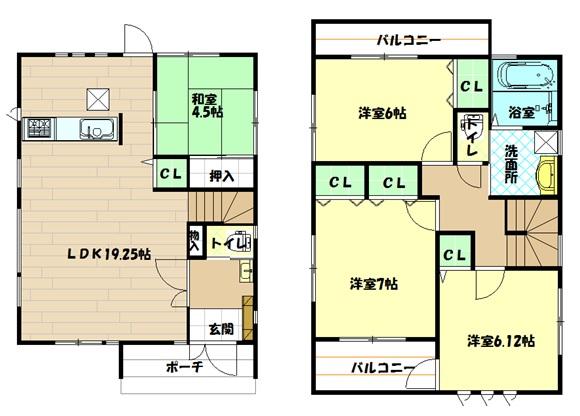 Floor plan. 35,800,000 yen, 4LDK, Land area 148.58 sq m , Building area 97.8 sq m