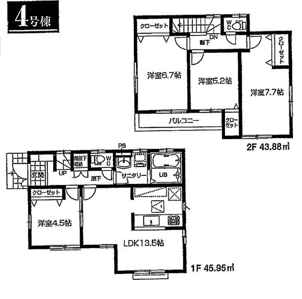 Floor plan. 27,800,000 yen, 4LDK, Land area 115.27 sq m , Building area 89.83 sq m