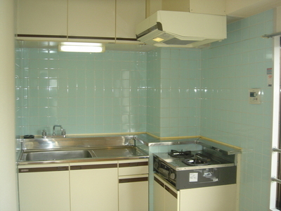 Kitchen. Storage-rich kitchen with hanging cupboard