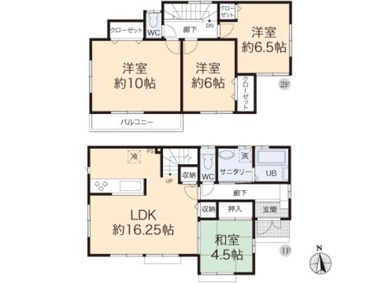 Floor plan. 33,800,000 yen, 4LDK, Land area 150.08 sq m , Building area 101.43 sq m floor plan