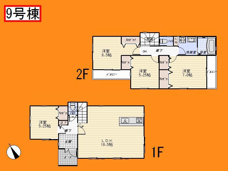 Floor plan. 30,800,000 yen, 4LDK, Land area 110.06 sq m , Building area 97.2 sq m floor plan