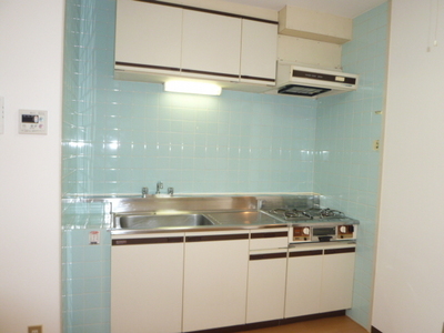 Kitchen. Storage-rich kitchen with hanging cupboard
