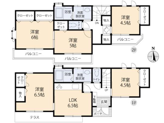 Floor plan. 22,800,000 yen, 5DK, Land area 114.13 sq m , Building area 91.08 sq m floor plan
