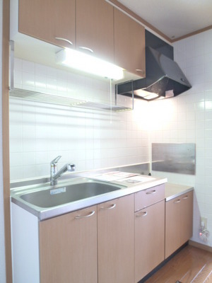 Kitchen. Two-burner gas stove installation Allowed