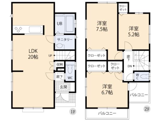 Floor plan. 29,800,000 yen, 3LDK, Land area 115.51 sq m , Building area 89.42 sq m floor plan