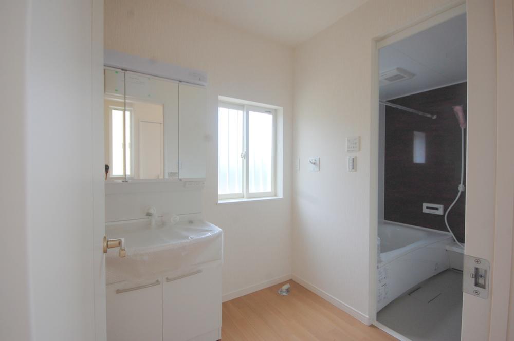 Wash basin, toilet. Washroom