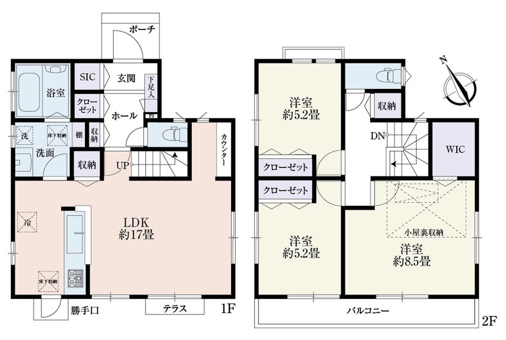 Floor plan. (3 Building), Price 32,300,000 yen, 3LDK, Land area 115.01 sq m , Building area 90.88 sq m