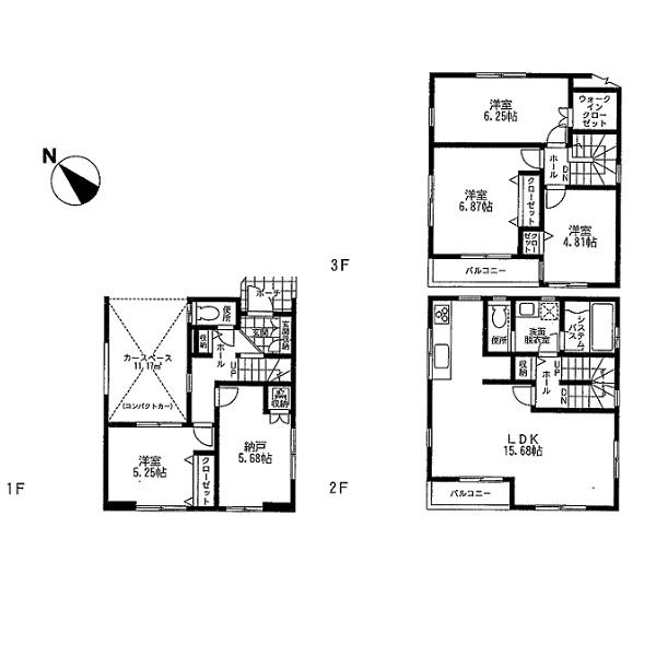 Floor plan. 33,800,000 yen, 4LDK, Land area 61.38 sq m , Building area 118.4 sq m