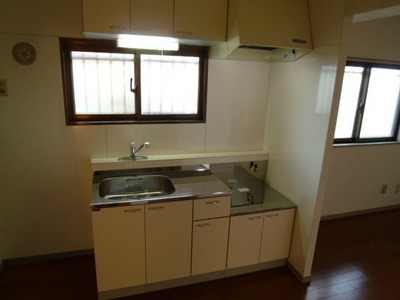 Kitchen. Two-burner gas stove installation Allowed