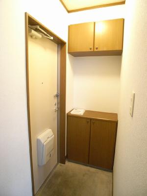 Entrance. Plenty of storage because it is in the upper and lower cupboard