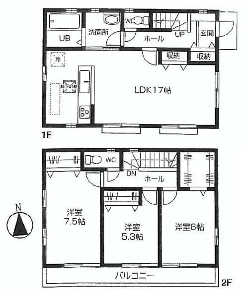 Floor plan. 34,500,000 yen, 3LDK, Land area 118.06 sq m , Building area 89.22 sq m