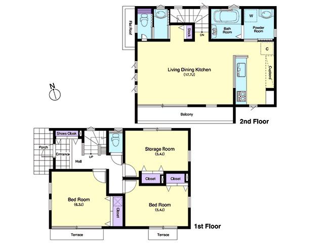 Floor plan. (B Building), Price 38,800,000 yen, 3LDK, Land area 106.12 sq m , Building area 83.94 sq m