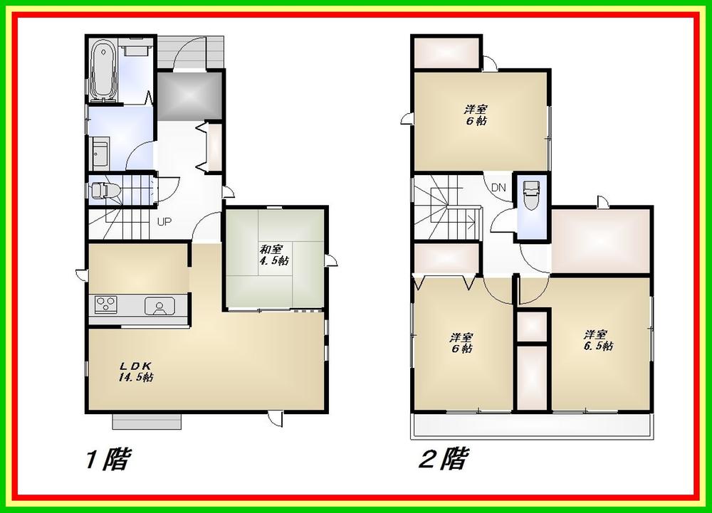 Floor plan. (3 Building), Price 34,800,000 yen, 4LDK, Land area 121.6 sq m , Building area 97.2 sq m