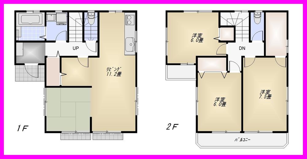 Floor plan. 29,800,000 yen, 4LDK, Land area 115.76 sq m , Building area 91.08 sq m Floor