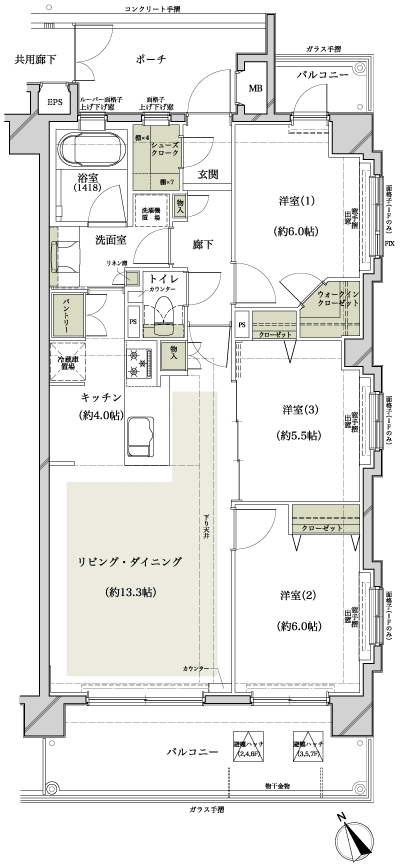 Floor: 3LDK + WIC + SC, occupied area: 76.05 sq m, Price: TBD