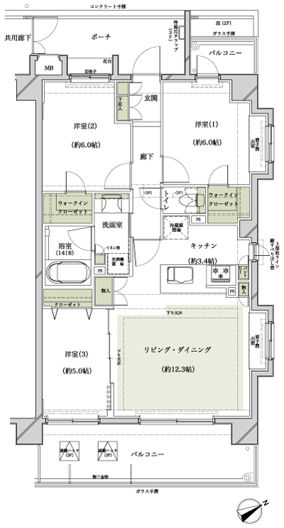 Floor: 3LDK + 2WIC, occupied area: 72.56 sq m, Price: TBD