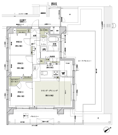 Floor: 3LDK + WIS + SC + roof balcony, the occupied area: 77.22 sq m, Price: TBD