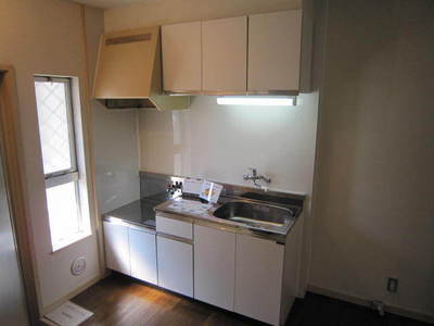 Kitchen. Two-burner gas stove installation Allowed