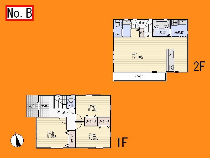 Floor plan. 38,800,000 yen, 3LDK, Land area 106.12 sq m , Building area 83.94 sq m